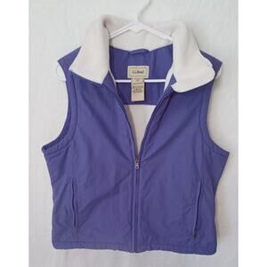 LL Bean Fleece Lined Full Zip Vest Purple Outdoor Women’s M Medium EUC